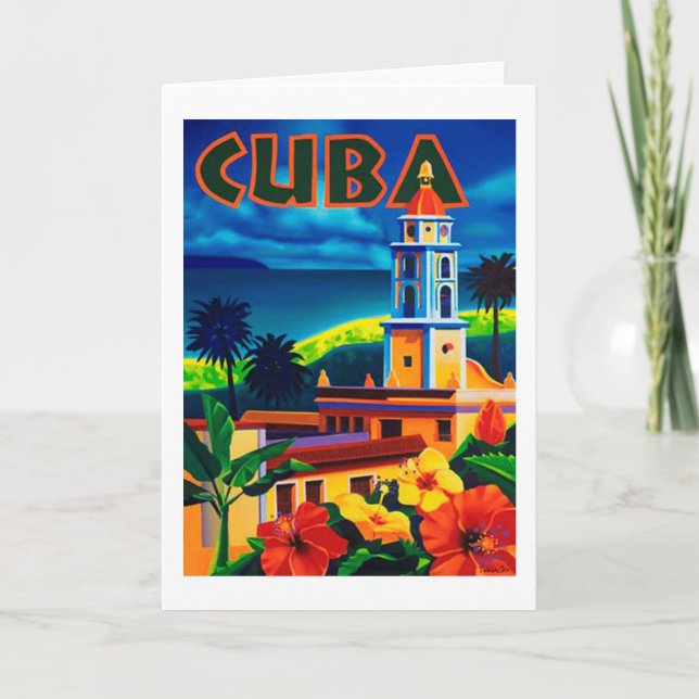 Cartão Vintage Cuba Viagem (Frente)