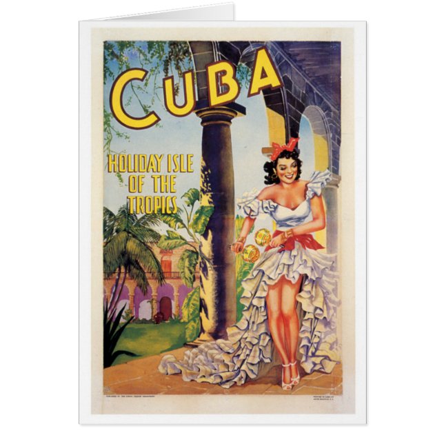 Cartão Vintage Cuban Tourist Commission Tropics Viagem (Frente)