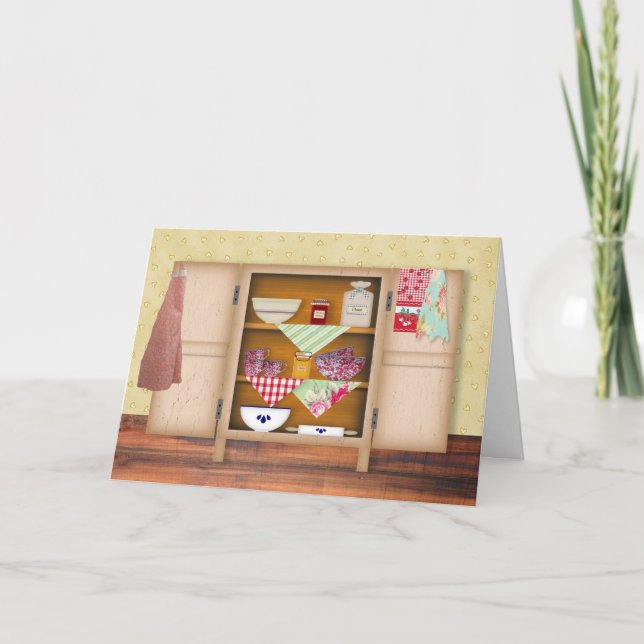 Cartão Vintage Cupboard Birthday Card (Frente)