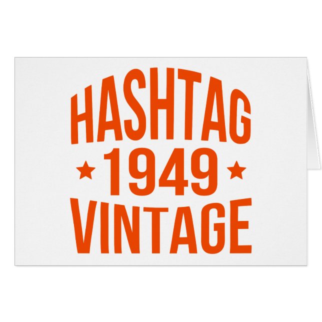 Cartão Vintage da Hashtag 1949 (Frente Horizontal)