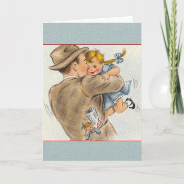 Cartão Vintage Daddy's Little Girl Father's Day Card (Frente)