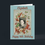 Cartão Vintage Daisy Butterfly Photo Birthday<br><div class="desc">A beautiful floral vintage birthday card. Custom fill the daisies photo frame with your own picture of the birthday girl! This design features gorgeous daisy flowers and butterflies around the card. A beautiful way to wish someone a happy birthday on their special day.</div>