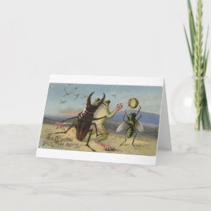 Cartão Vintage - Dança de Alegria de Natal,