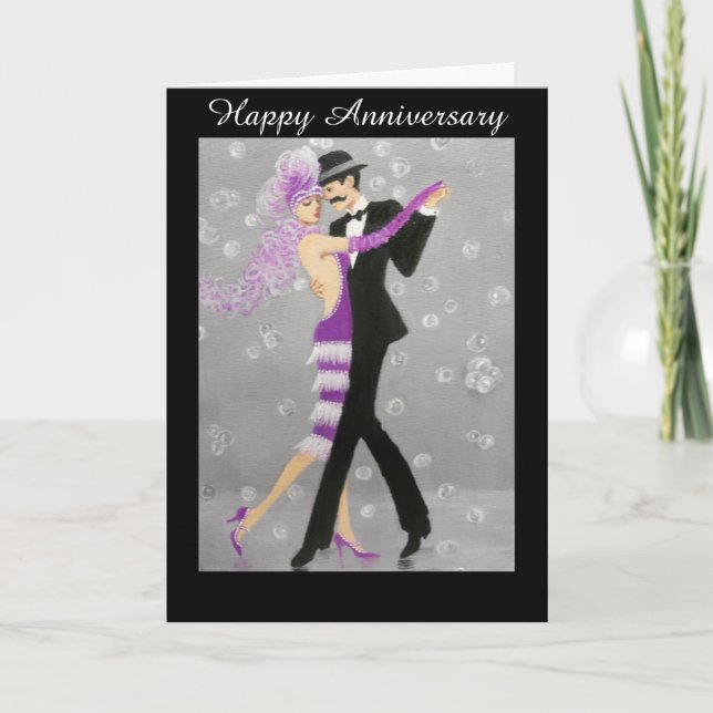 Cartão Vintage Dancers Anniversary Card (Frente)