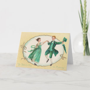 Cartão Vintage Dancing St Patrick's Day Card