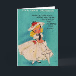 Cartão Vintage Daughter Birthday Greeting Card<br><div class="desc">Retro / Vintage Birthday greeting card.  Adorable little girl in a white dress and hat and carrying a parasol!  To A Dear Daughter!  Mighty Charming Sweet And Smart,  The Kind Of Girl Who Steals Your Heart!  Sweet Retro Birthday Card for Daughter!</div>