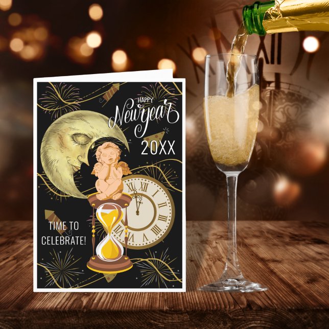 Cartão Vintage de Ano Novo (Criador carregado)