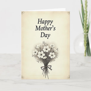 Cartão Vintage de Mãe com Flor de Maio