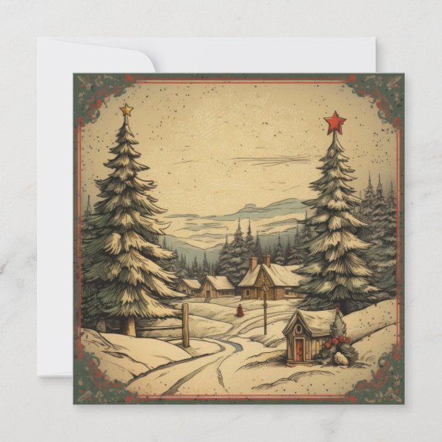 Cartão Vintage de Natal (Frente)