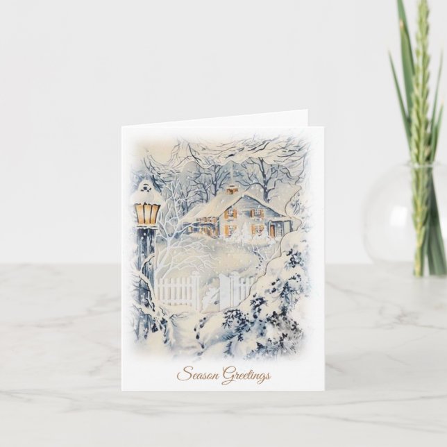 Cartão Vintage de saudações de estação (Frente)