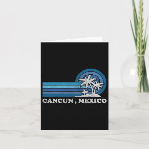 Cartão Vintage de verão da família Cancun Beach Mexico