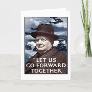 Cartão Vintage Deixe-Nos Avançar Juntos Poster