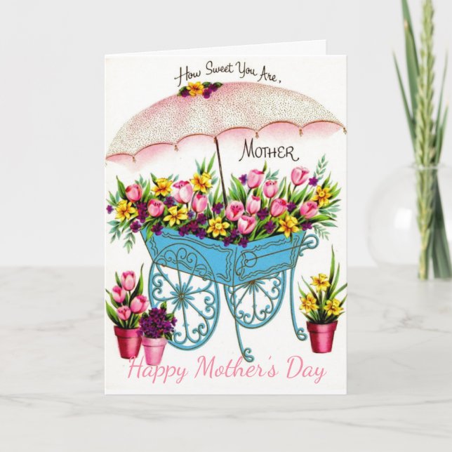 Cartão Vintage Dia das Mães (Frente)