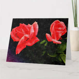 Cartão Vintage Double Stylized Rose