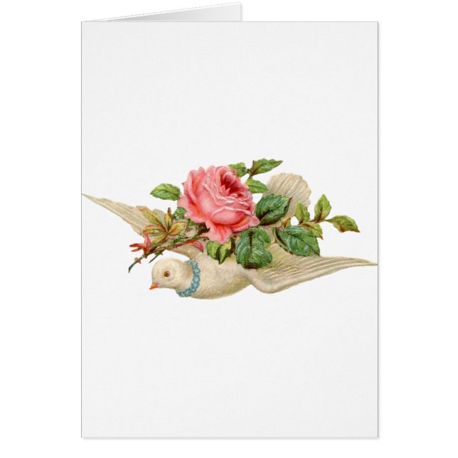 Cartão Vintage Dove e Rosa (Frente)