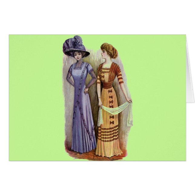 Cartão Vintage Dresses (Frente Horizontal)