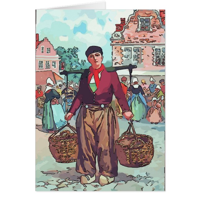 Cartão Vintage Dutch Man (Frente)