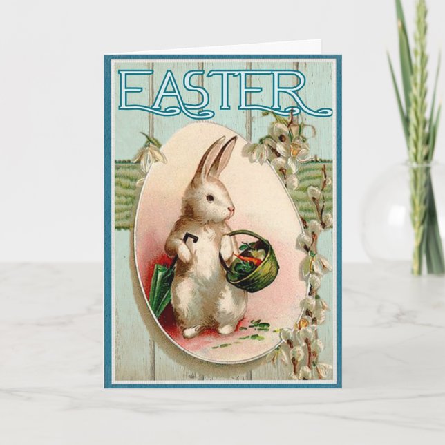 Cartão Vintage Easter Bunny (Frente)