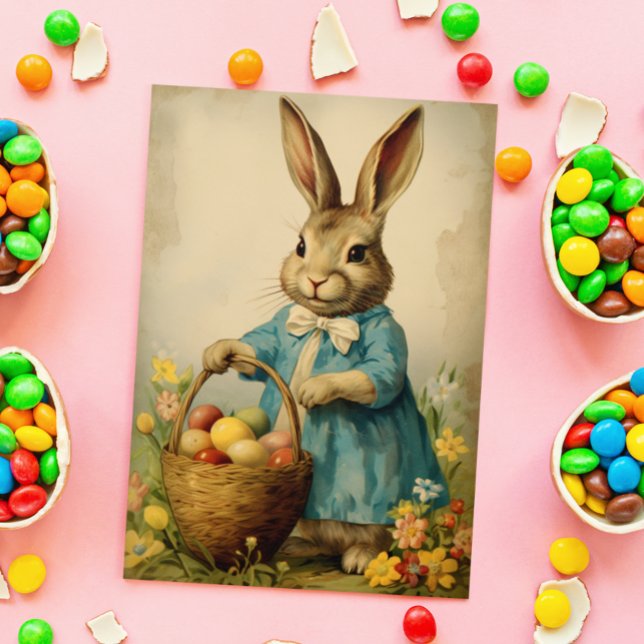 Cartão Vintage Easter Bunny (Criador carregado)