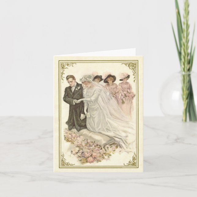 Cartão Vintage, Edwardian Wedding Notecard (Frente)