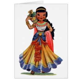 Cartão Vintage egípcia de vestido tradicional