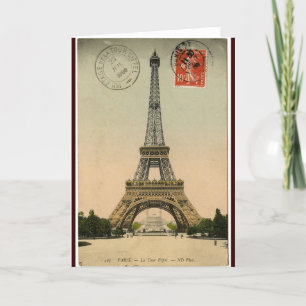 Cartão Vintage Eiffel Tower