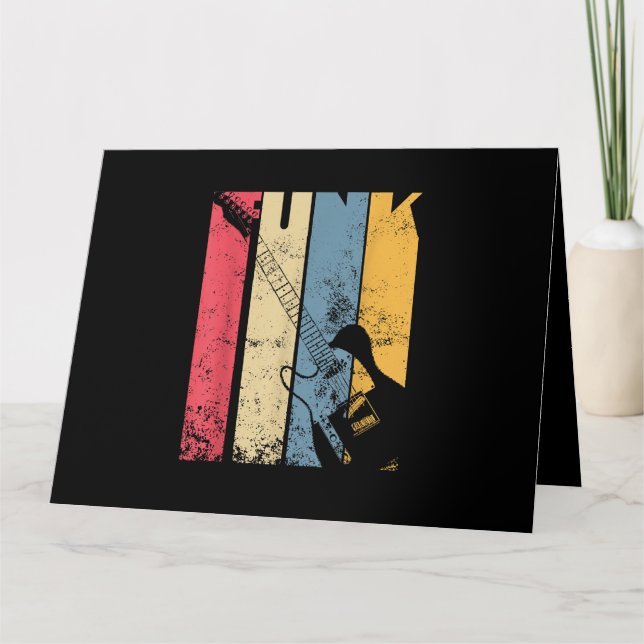 Cartão Vintage Electric Guitar Funk Music presentes para  (Frente)
