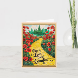 Cartão Vintage Emerald Poppy Hospital Card - Paz, Amor