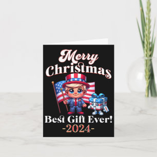 Cartão Vintage Engraçado Trump Feliz Natal Melhor Present