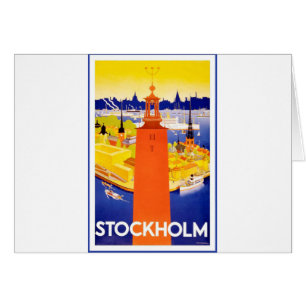 Cartão Vintage Estocolmo Suecia