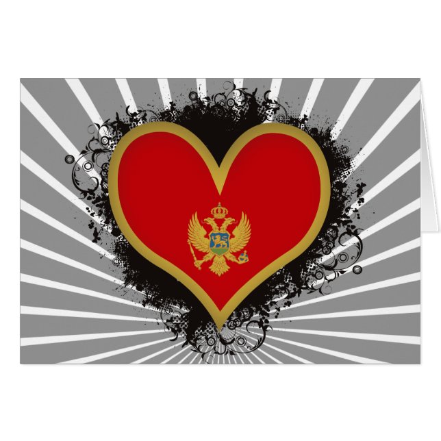 Cartão Vintage eu amo Montenegro (Frente Horizontal)