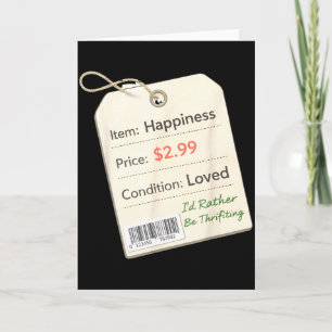 Cartão Vintage Eu Preferiria Estar Procurando em Brechós 