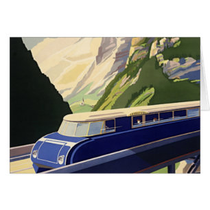 Cartão Vintage Europe Rail Viagem