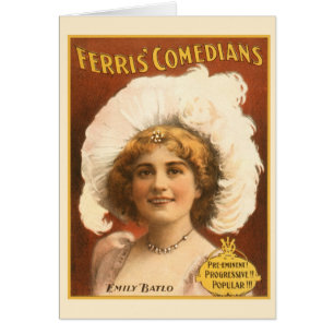 Cartão Vintage Executando Artes Poster Ferris Comediantes
