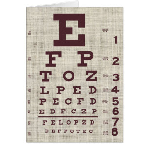 Cartão Vintage Eye Chart (Gráfico de Olhos Vintage) na P