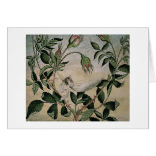 Cartão Vintage - fada em um Hammock,