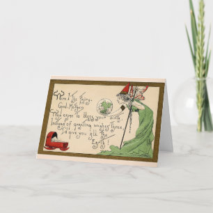 Cartão Vintage - Fada Madrinha Blesa Novo Bebê,