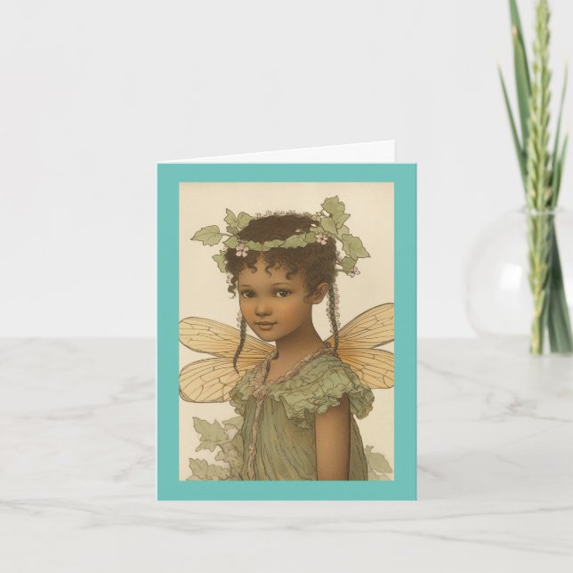 Cartão Vintage Fairy Birthday Card (Frente)