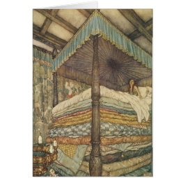 Cartão Vintage Fairy Tale, Princess and Pea, Edmund Dulac