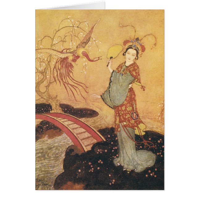Cartão Vintage Fairy Tale Princess Badoura, Edmund Dulac (Frente)