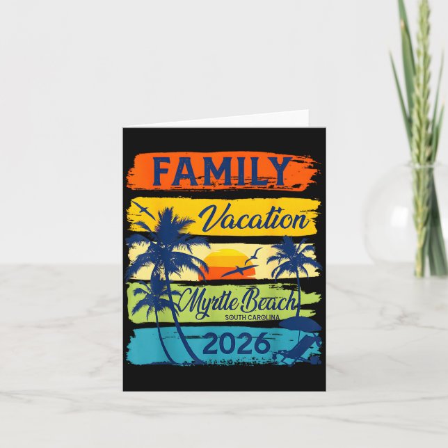 Cartão Vintage Family Vacation Myrtle-beach 2026 Matching (Frente)