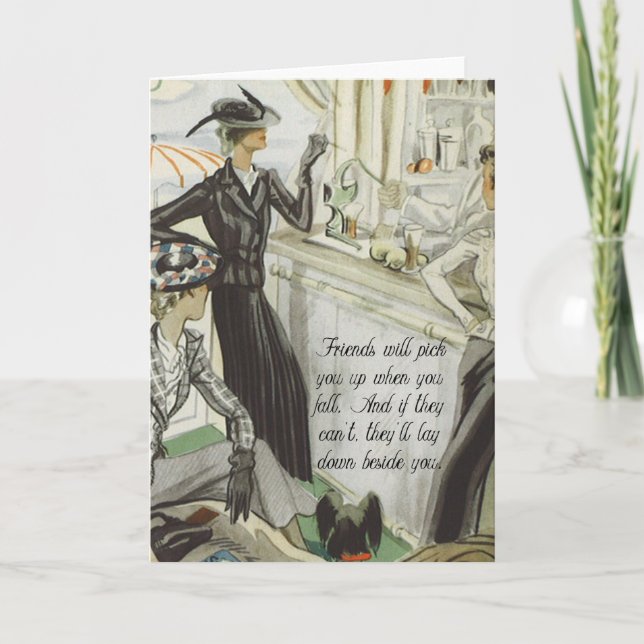 Cartão Vintage Fashion Advert:  Friendship (Frente)