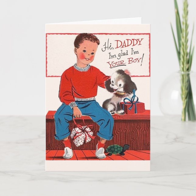 Cartão Vintage Father's Day Card From Son (Frente)