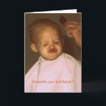 Cartão Vintage First Haircut Funny Birthday Greeting Card<br><div class="desc">Vintage First Haircut Funny Birthday Greeting Card</div>