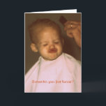 Cartão Vintage First Haircut Funny Birthday Greeting Card<br><div class="desc">Vintage First Haircut Funny Birthday Greeting Card</div>