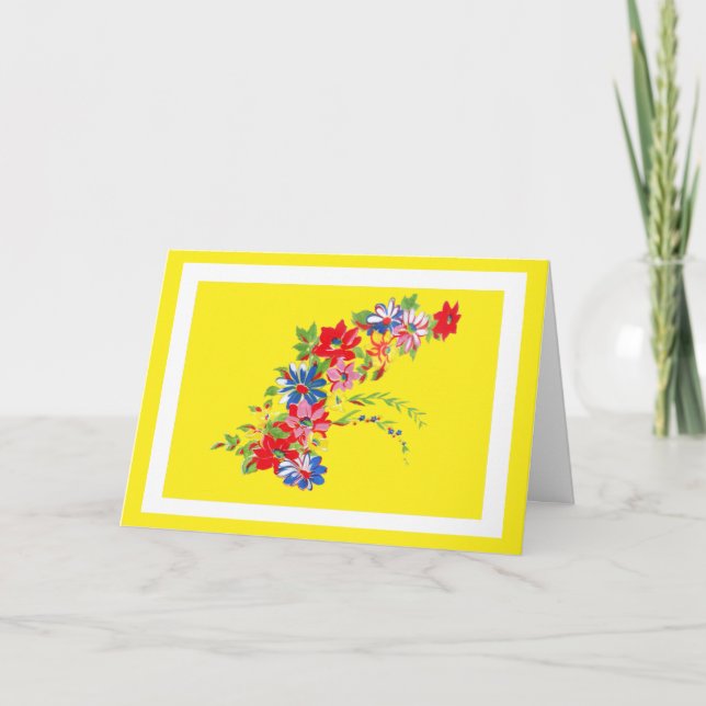 Cartão Vintage Floral Birthday Card (Frente)