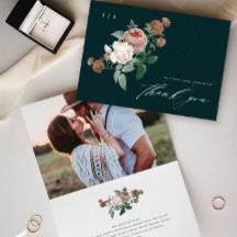 Vintage Floral Casamento Obrigado