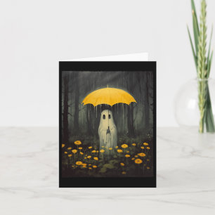 Cartão Vintage Floral Ghost Halloween Ghost Dark F