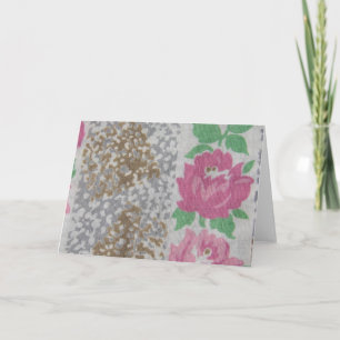 Cartão Vintage Floral Print Fabric