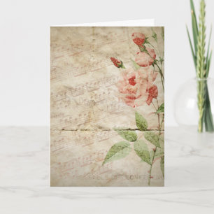 Cartão Vintage Floral Vazio Notecard